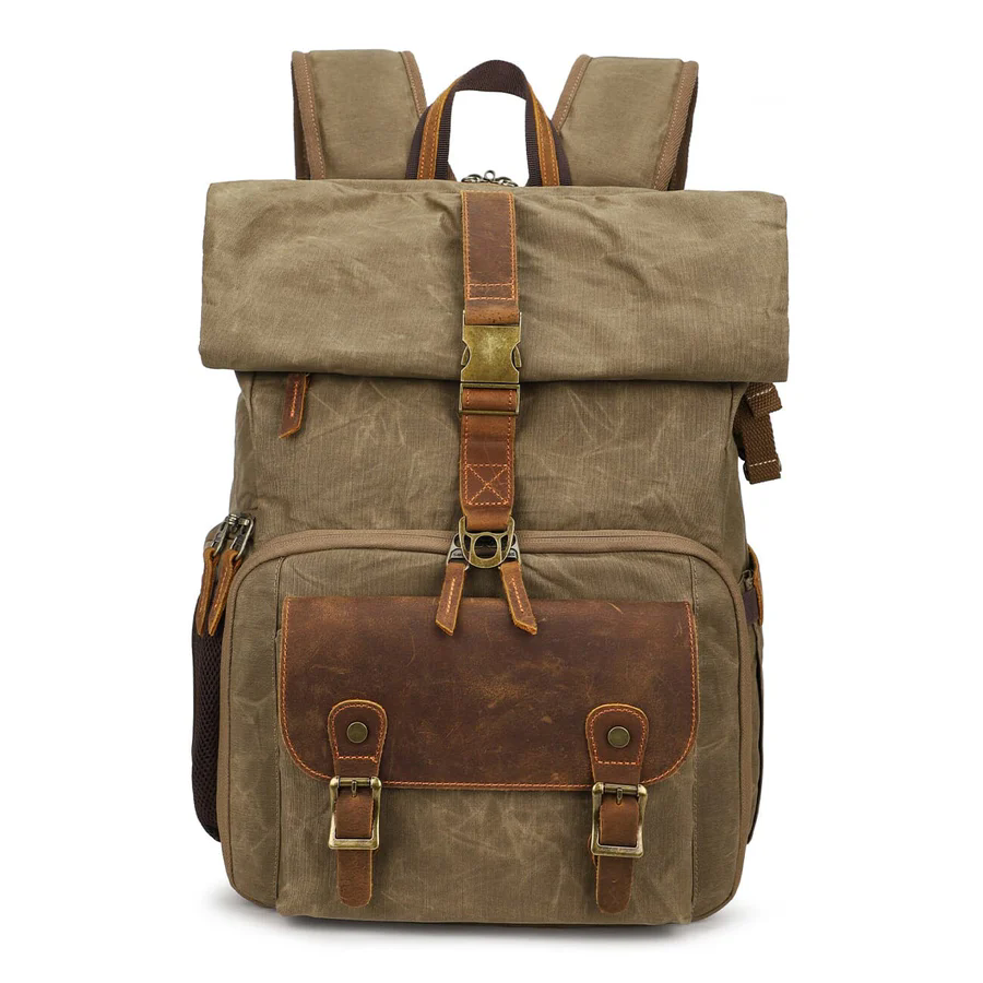 Roll Top Canvas DSLR Daypack