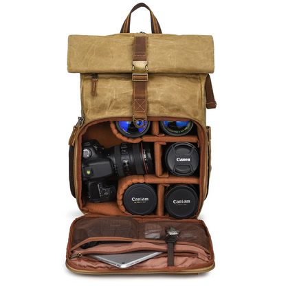 Roll Top Canvas DSLR Daypack