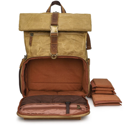Roll Top Canvas DSLR Daypack
