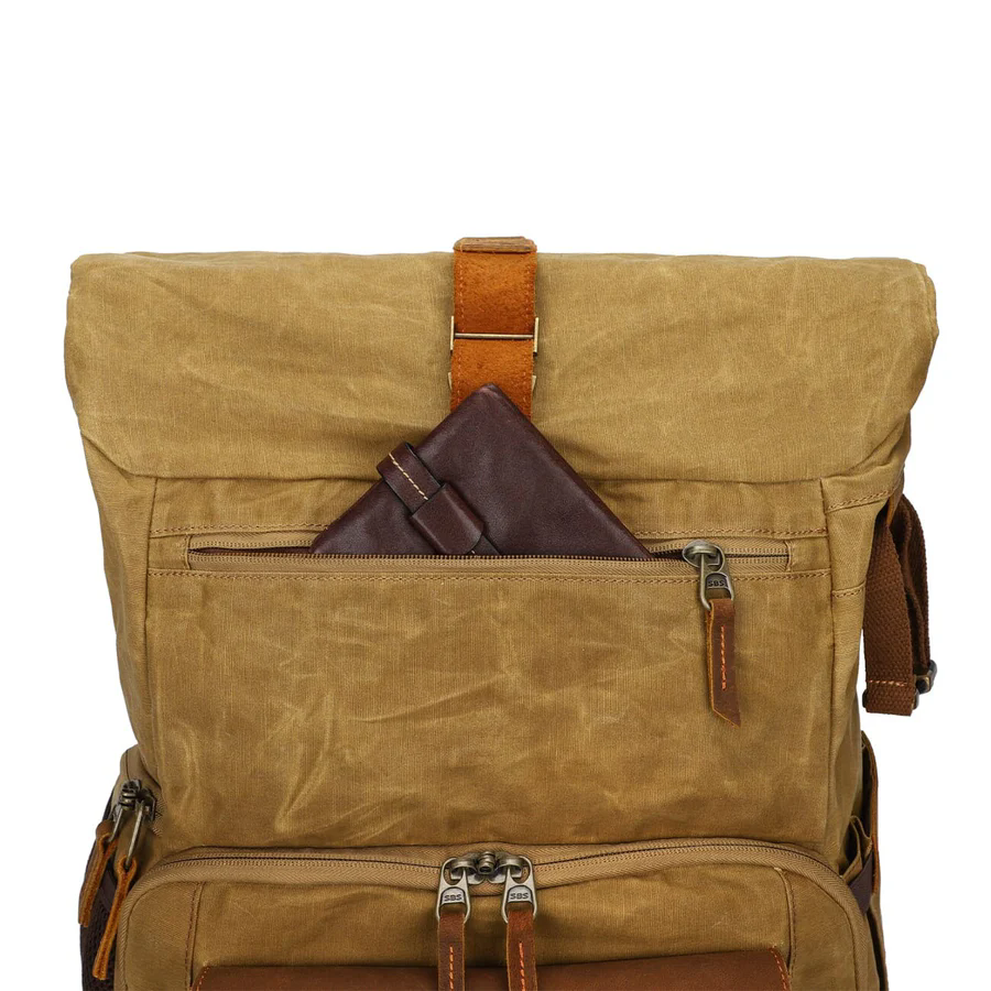 Roll Top Canvas DSLR Daypack