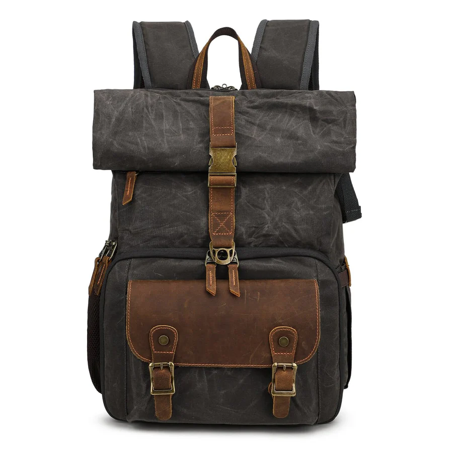 Roll Top Canvas DSLR Daypack