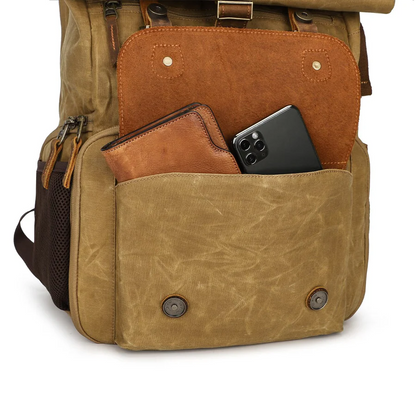 Roll Top Canvas DSLR Daypack