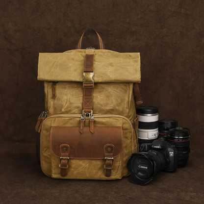 Roll Top Canvas DSLR Daypack