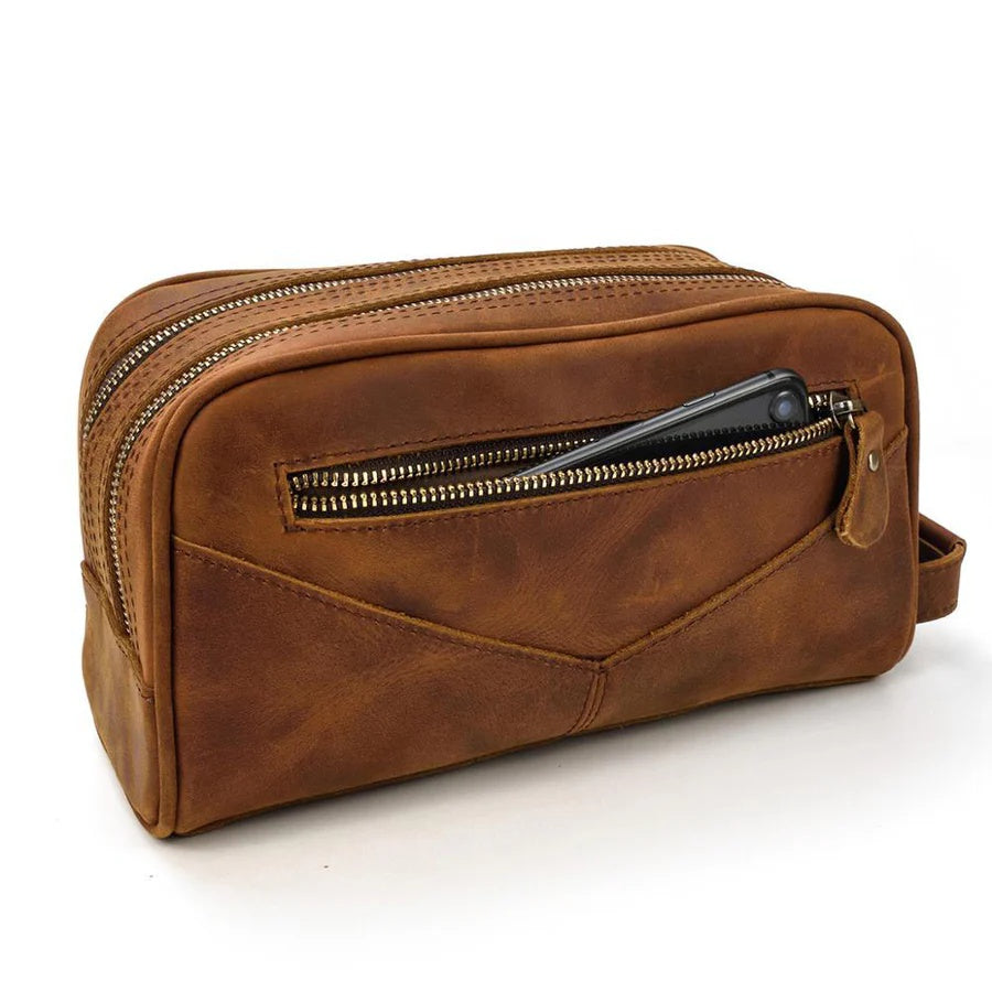 Full Grain Leather Wash Bag
