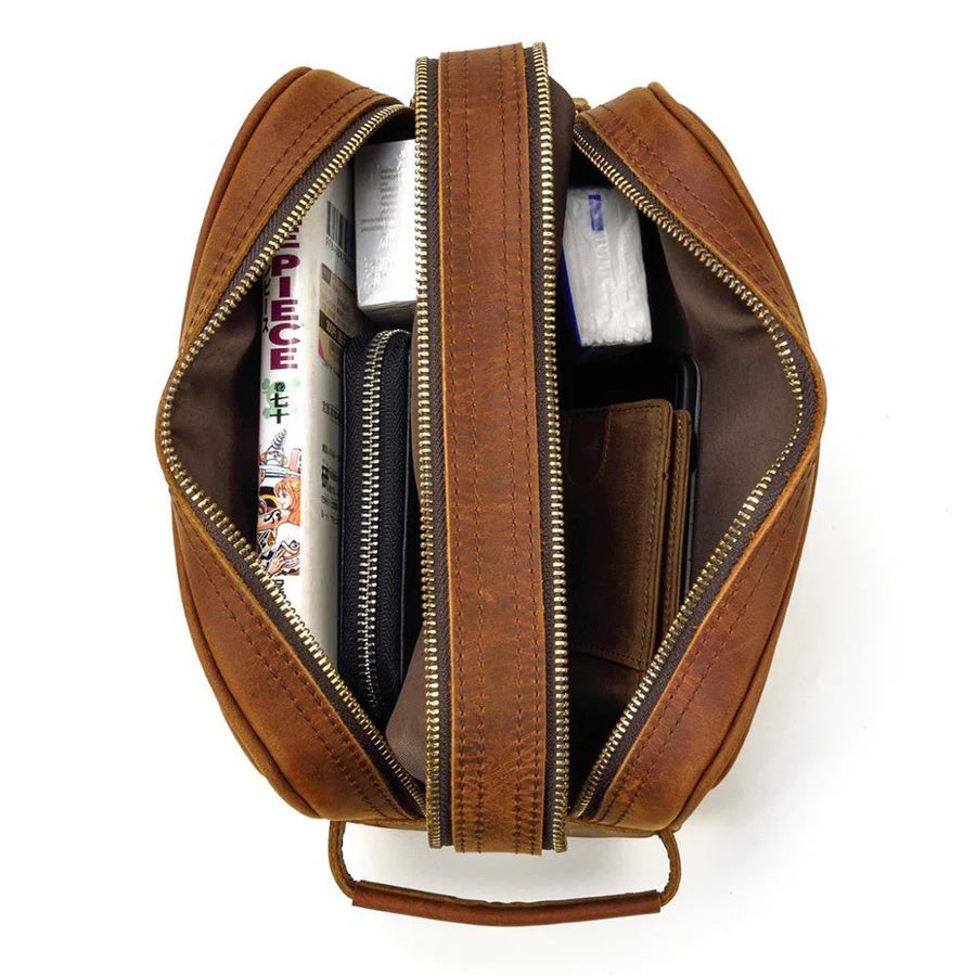 Full Grain Leather Wash Bag