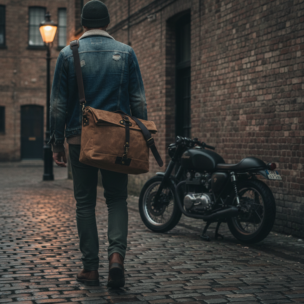 Vintage Motorcycle Bag Lifestyle
