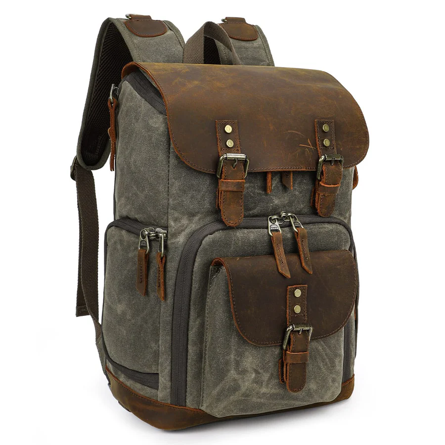 Vintage Canvas Backpack for Camera