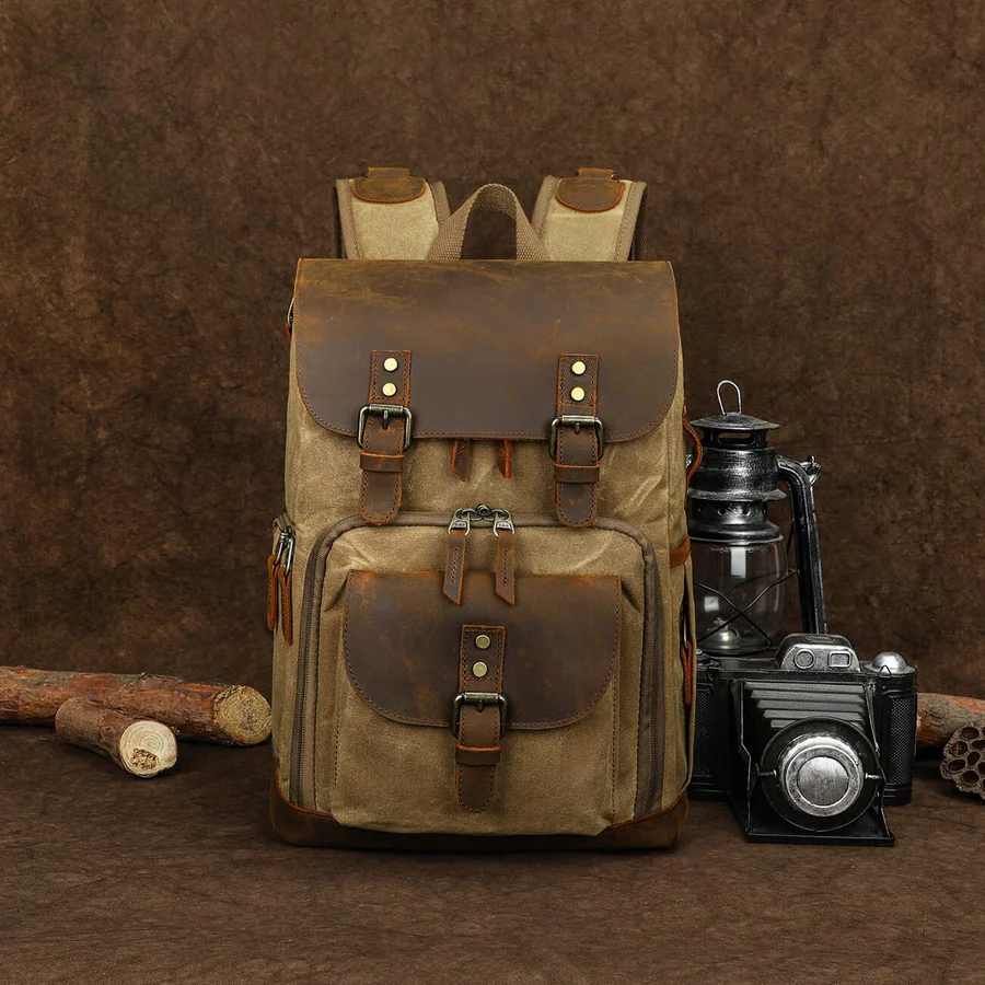 Vintage Canvas Backpack for Camera