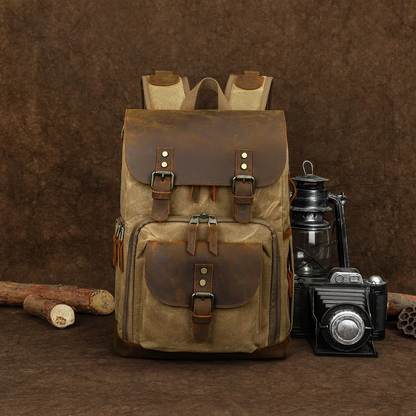 Vintage Canvas Backpack for Camera
