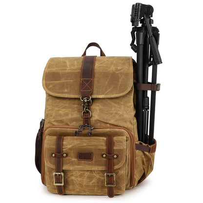 Canvas Leather Camera Daypack