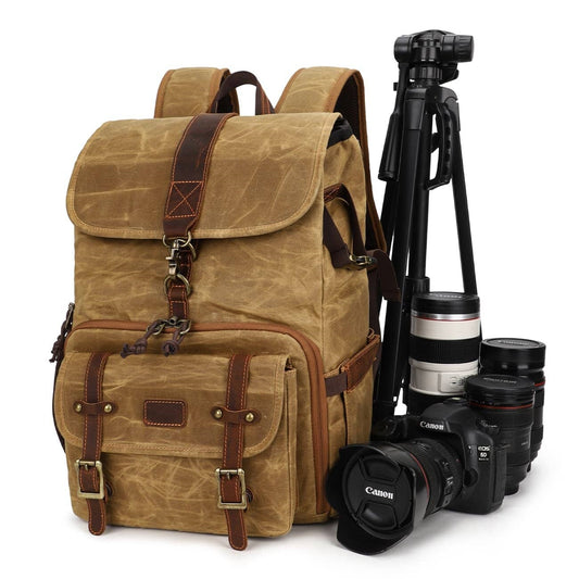 Canvas Leather Camera Daypack