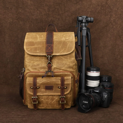 Canvas Leather Camera Daypack