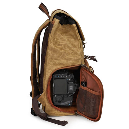 Canvas Leather Camera Daypack